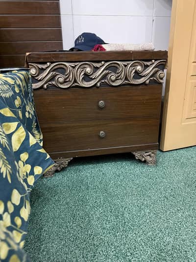 Bed with 2 Side Tables & One Dresser and Drsser Mirror