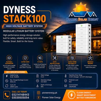 DYNESS STACK HIGH VOLTAGE BATTERY 51.2V 100Ah FOR SOLIS 20KW/50KW HYB