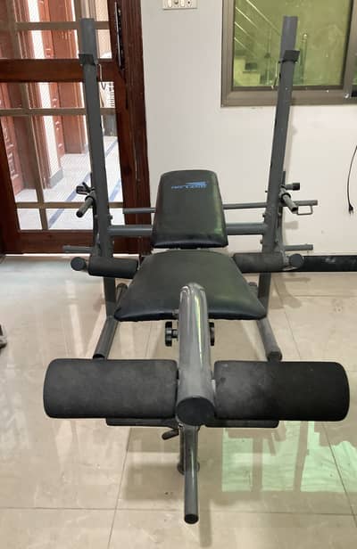 Multi-Function Bench Press with 15kg Weights & Rod
