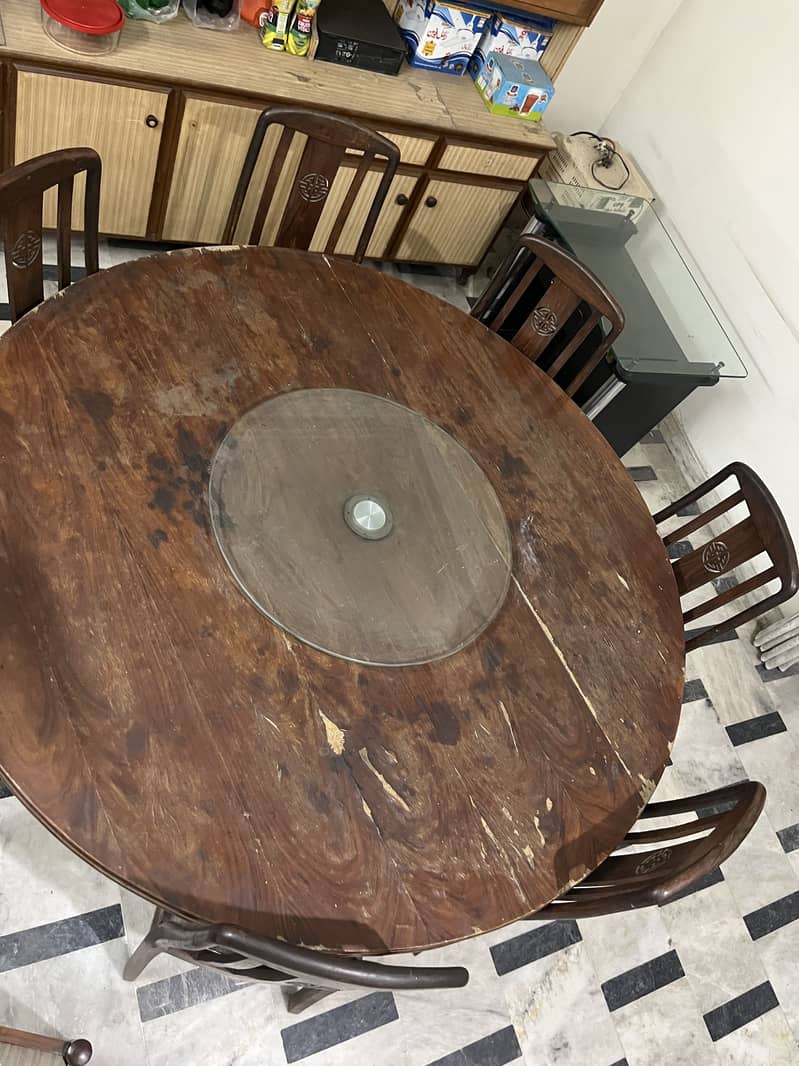 Solid Wood 8-Seater Round Dining Table 1