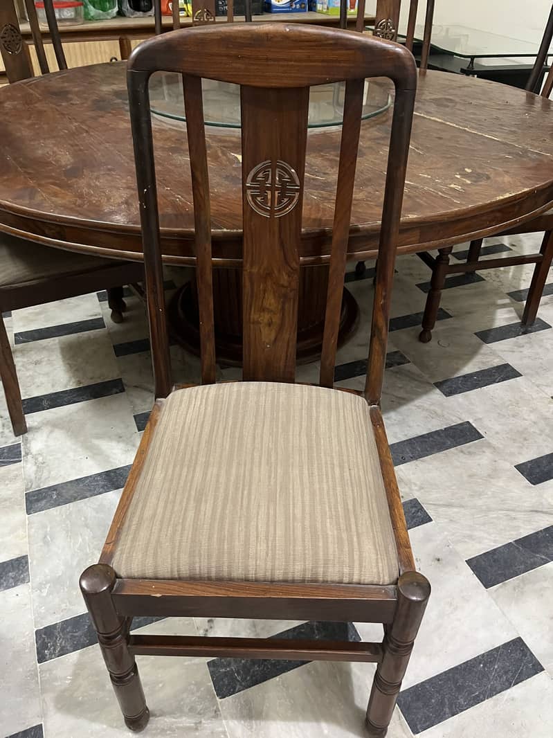 Solid Wood 8-Seater Round Dining Table 6