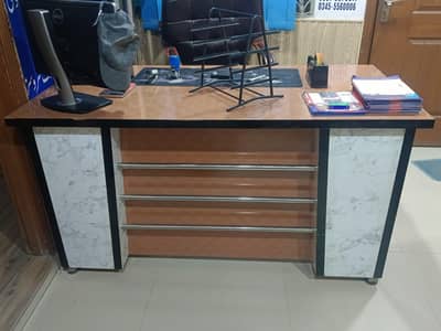 office Table and Boss Chair and shop bench