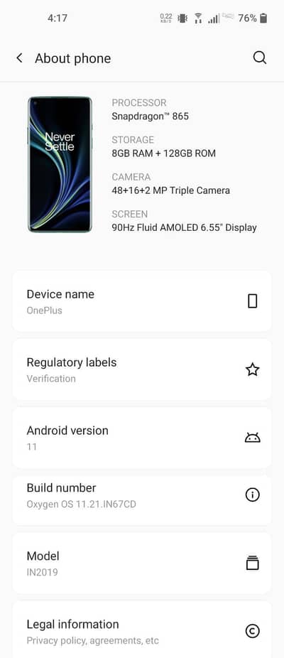One Plus 8 5g