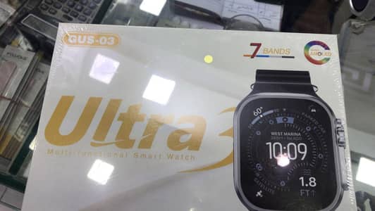 GUS-03 Ultra Smart Watch - AMOLED Display - 7 Straps - Sealed Pack