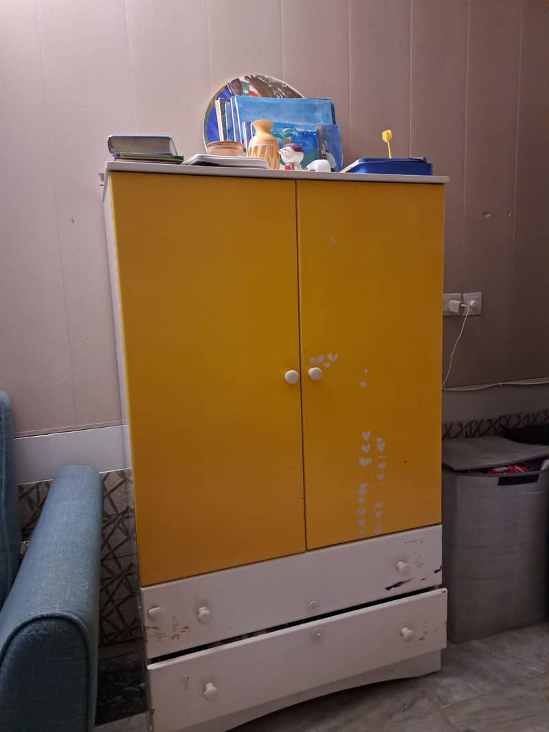 Solid wood, deco painted wardrobe 0