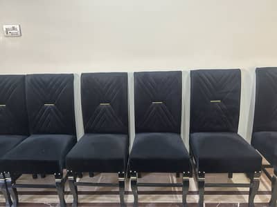Black velvet chairs