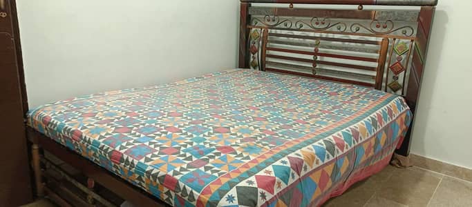 iron bed with mattress