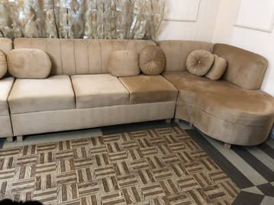 11 Seater Luxury L-Shape Velvet Sofa Set – 10/10 Condition