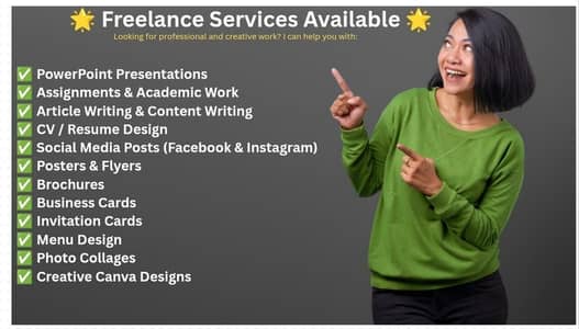 Freelance services Available