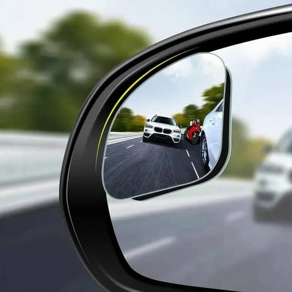 Wide Angle Blind Spot Mirrors For Bikes And Cars Adjustable 360 Degree Rotation Black Borders