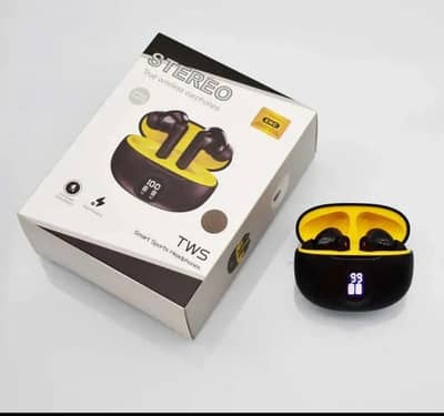 Premium Wireless Earbuds Black Yellow Bluetooth