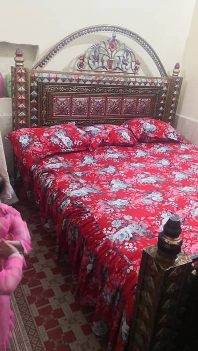 iron king size bed with foam