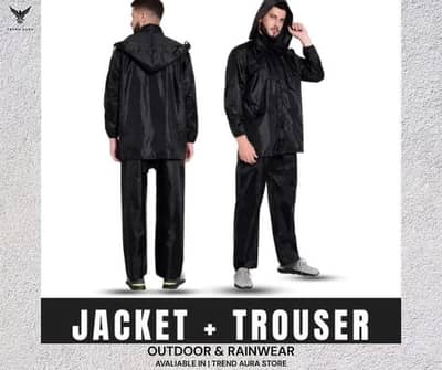 Rainy Suit Waterproof Black for Cycling and Biking