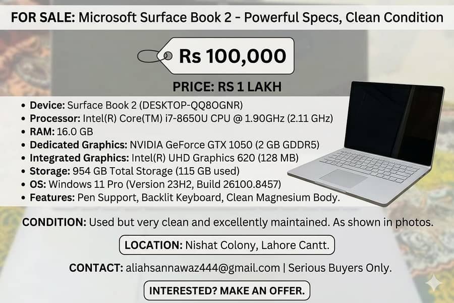 Microsoft Surface Book 2 0