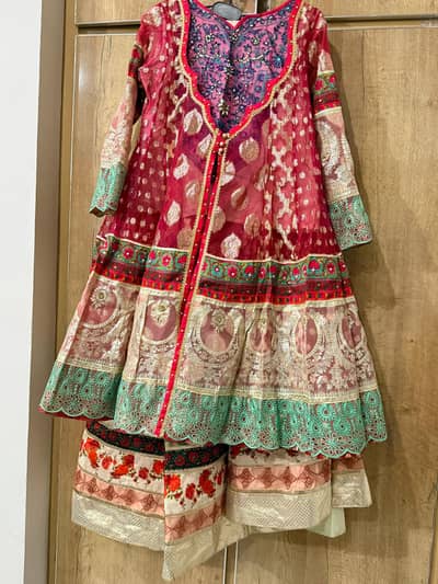 one time used condition 10/10 branded dress lehnga with frock