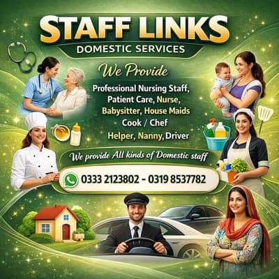 BabySitter /House Maids/Cook / Chef/ Driver / Nurse All domestic staff