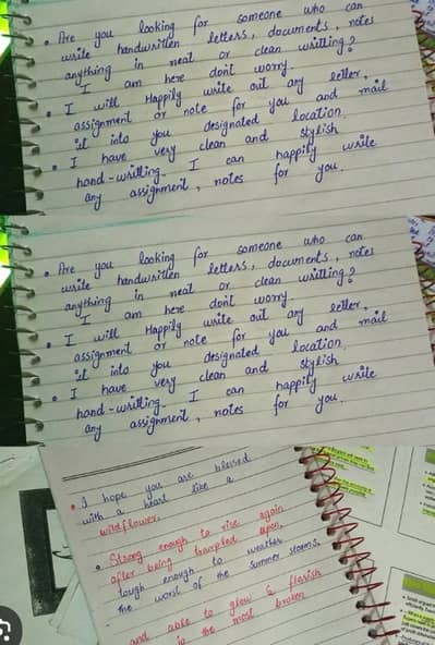 Online Hand writing assignment for students