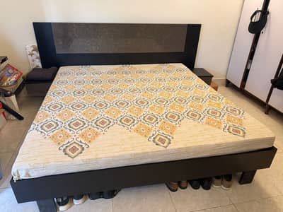 Habitt Novak bed, with attached side tables and brand new mattress