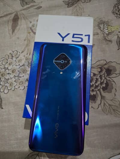 Vivo Y51 8/128 lush Condition with Box Charger no any Fault
