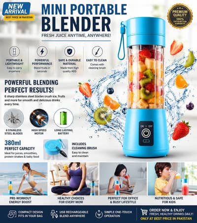 Mini Portable Blender Rechargeable | Free home Delevery
