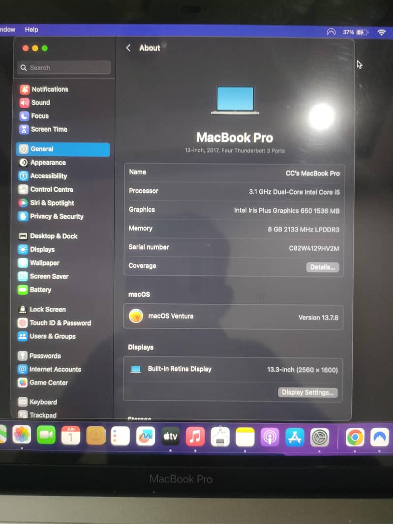 MacBook pro 2017 7