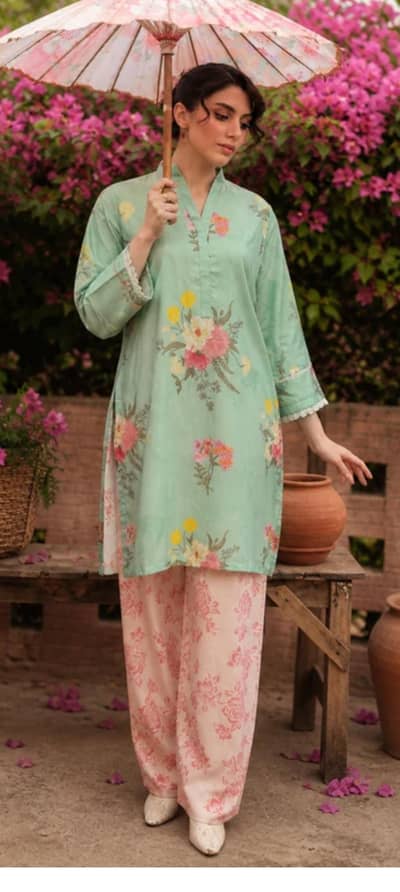 aghajaan 2 piece dress poly lawn fabric