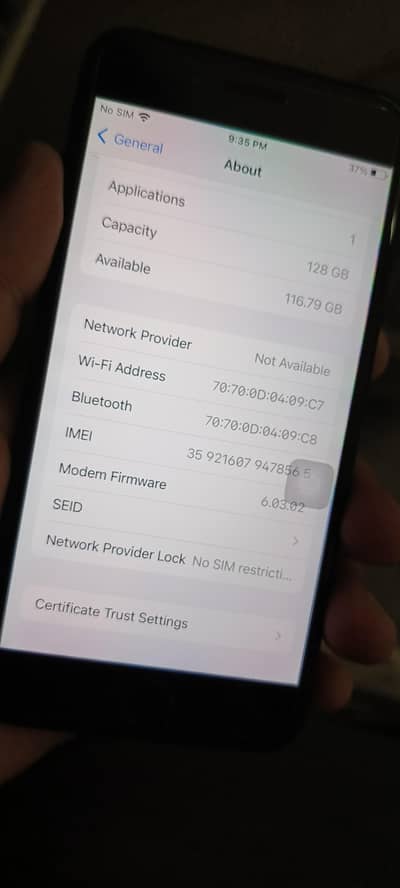 iPhone 7 plus 128 GB PTA Fingerprint no working