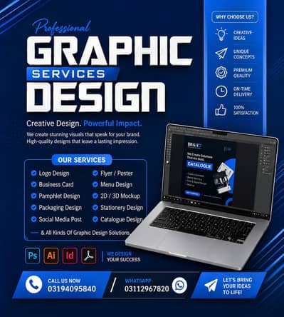 Graphic Designing services Logo Design  Posts  2d, 3d,  Poster Card