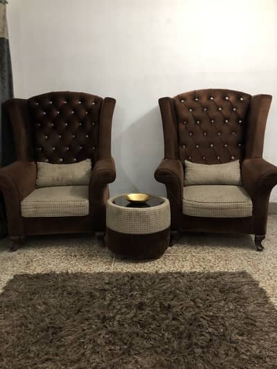Wing Chair Set (sofa) Rug Free