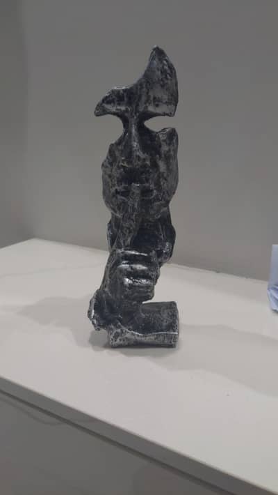 Modern Abstract " Silence is Golden"Thinker Statue  Premium Home Decor