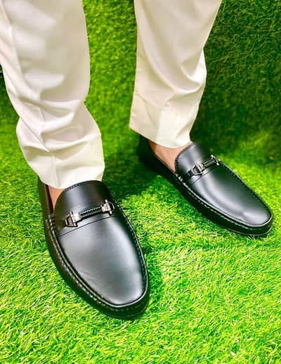 Men's black Rexine lofffer shoes