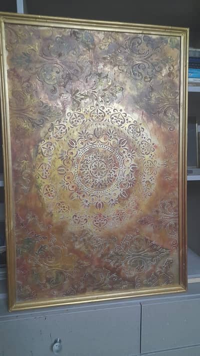 Handmade 3D Texture Mandala Wall Art | 36x24"|