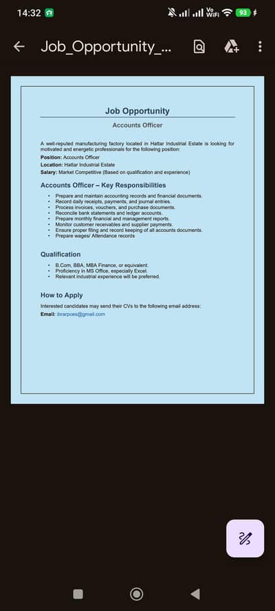 Accounts Officer