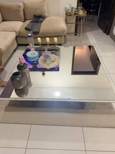 Center table glass pure shesham wood