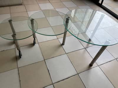 3-Piece Tempered Glass Nesting Table Set | Imported | Neat and Clean