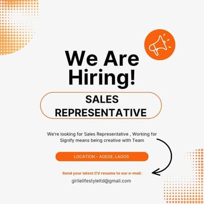 Need Sales Representative