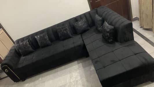 sofa set L shaped 6 seater with cushions