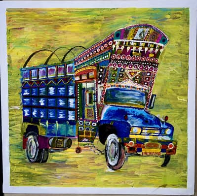 Hand-Painted Traditional Pakistani Truck Art Painting
