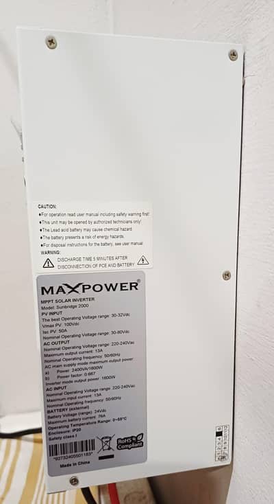 2.2KW SOLAR UPS INVERTER WITH 2 TUBELER BATTERYS HT 1800 185A