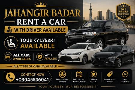 Rental car services & all cars available with Driver best service near