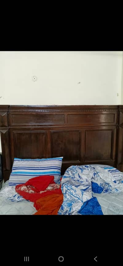 Wooden Bed Set with Dressing & Side Table
