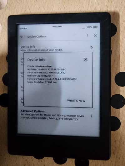amazon kindle E-BOOK,8TH GENERATION