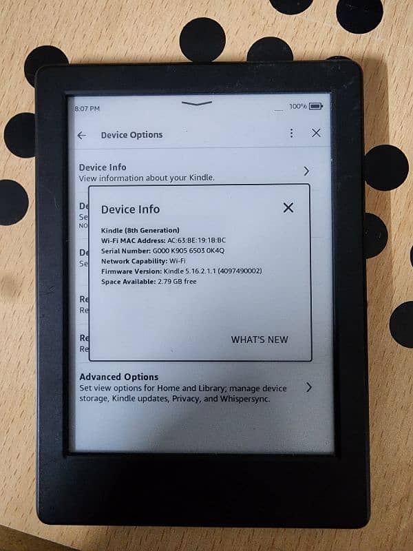 amazon kindle E-BOOK,8TH GENERATION 5