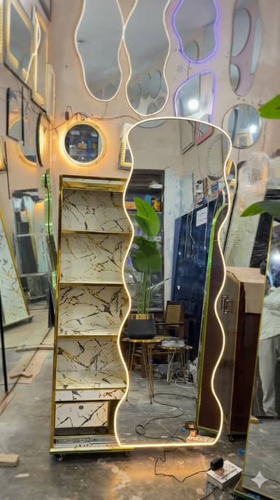 standing mirror LED light mirror round mirror wall mirror 03326037823