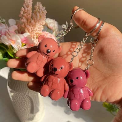 Teddy Bear Lip Gloss keychain