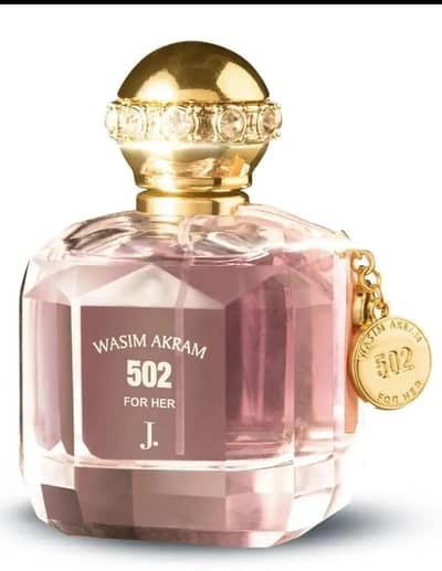 502 Wasim Akram Floral Perfume for Women Pink Glass Bottle