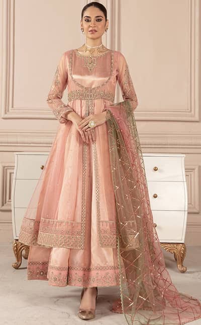 Double layered embellished frock