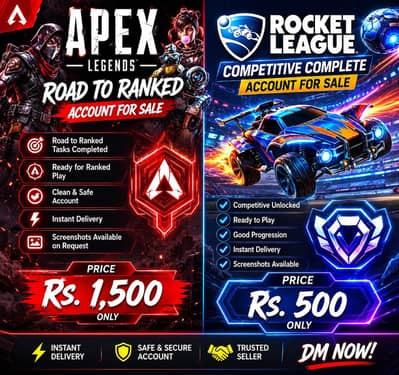​Premium Gaming Accounts: Rocket League & Apex Legends (Ranked Ready
