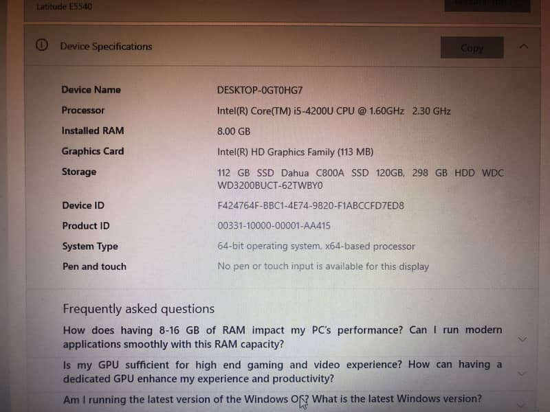 Dell e5540 0