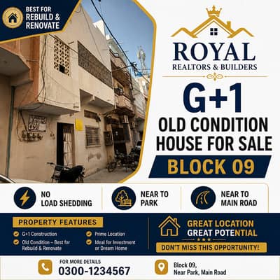 G+1 Old Condition House For Sale in BLock 09